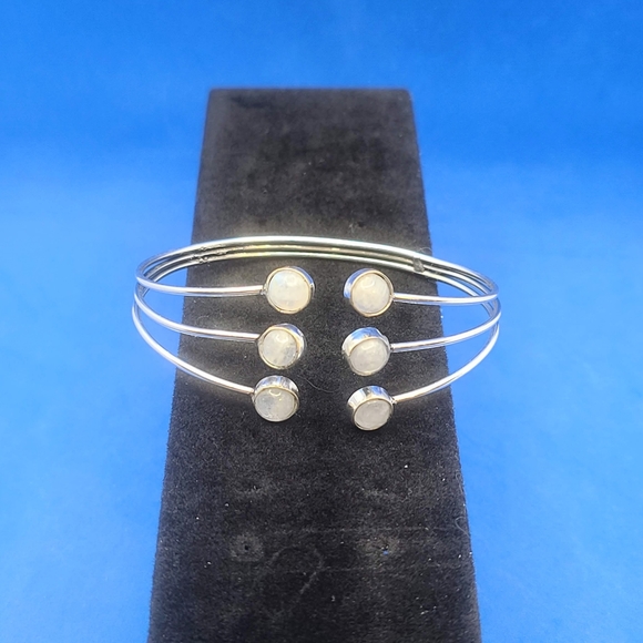 NWT Moonstone Sterling Silver Plated Bracelet - Picture 3 of 10